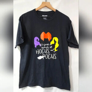 Hocus Pocus Womens T-Shirt Size L‎ Black Witches Silhouette Spooky Halloween